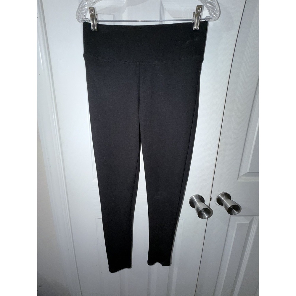 Slim Factor By Investments Black Leggings Womens Size M Mid-Rise Ankle Stretch